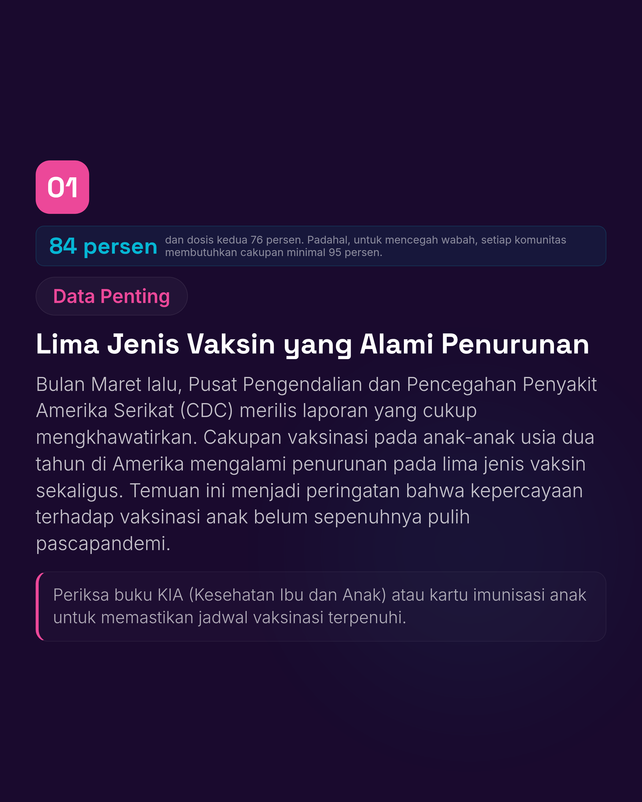 Vaksinasi Anak Menurun di 5 Jenis Vaksin, Ancaman Wabah Campak Meningkat Global