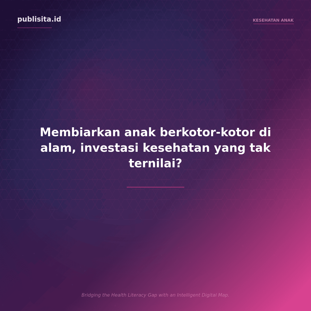 Ilustrasi anak bermain di luar ruangan di alam terbuka, penting untuk imunitas dan tumbuh kembang