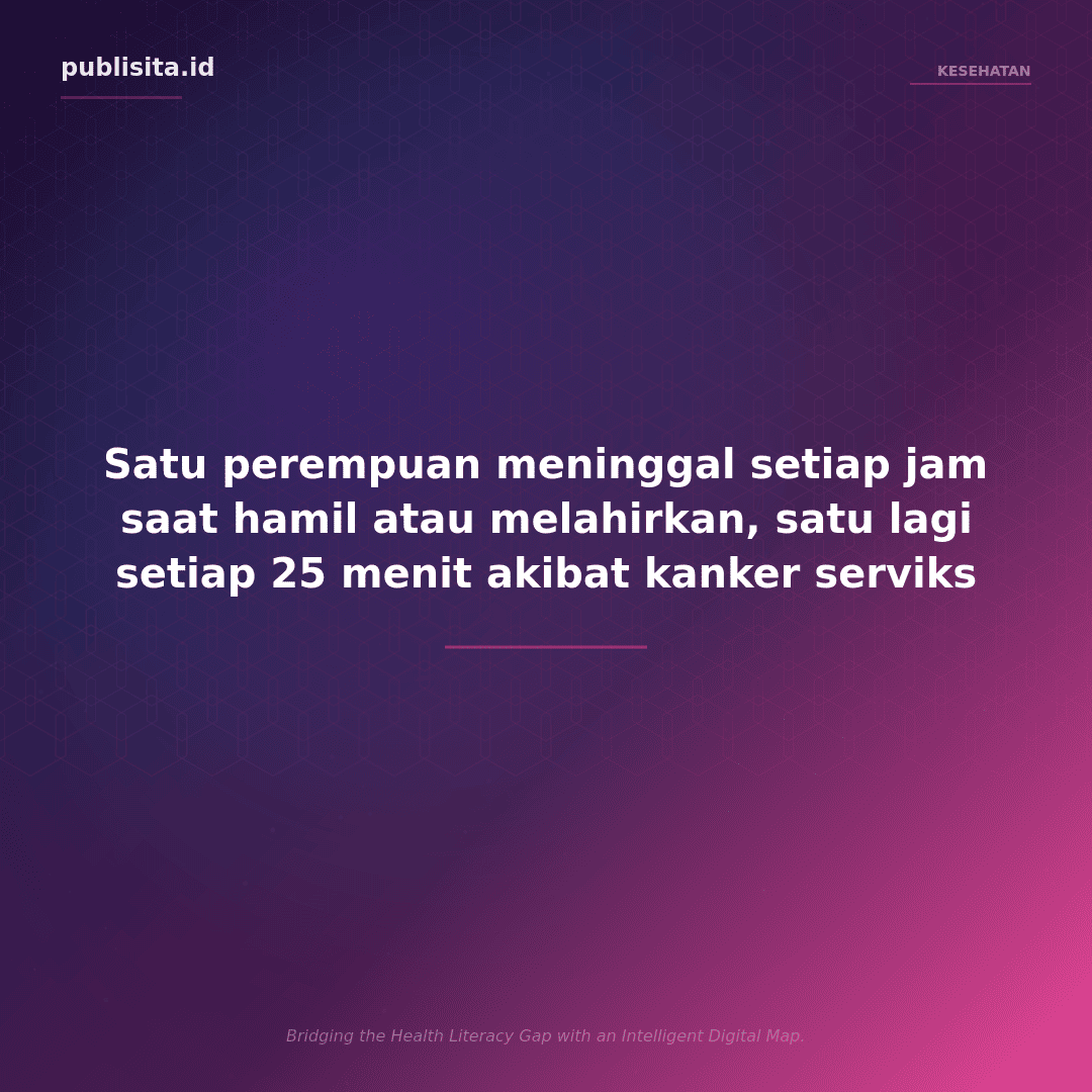 Statistik kematian perempuan Indonesia saat hamil dan kanker serviks - featured image Publisita.id tentang Gerakan SPRIN